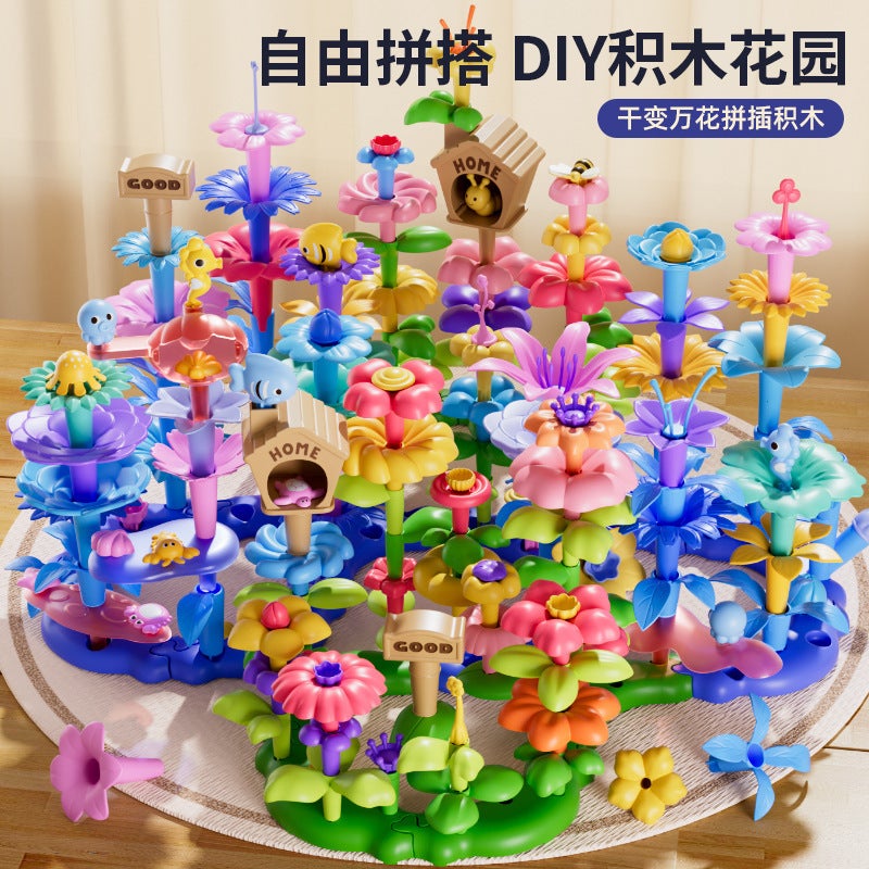 Children'S Artificial Building Blocks Bouquet Diy Cartoon Versatile Garden Assembly Puzzle Puzzle Toys For Boys And Girls - Image 5